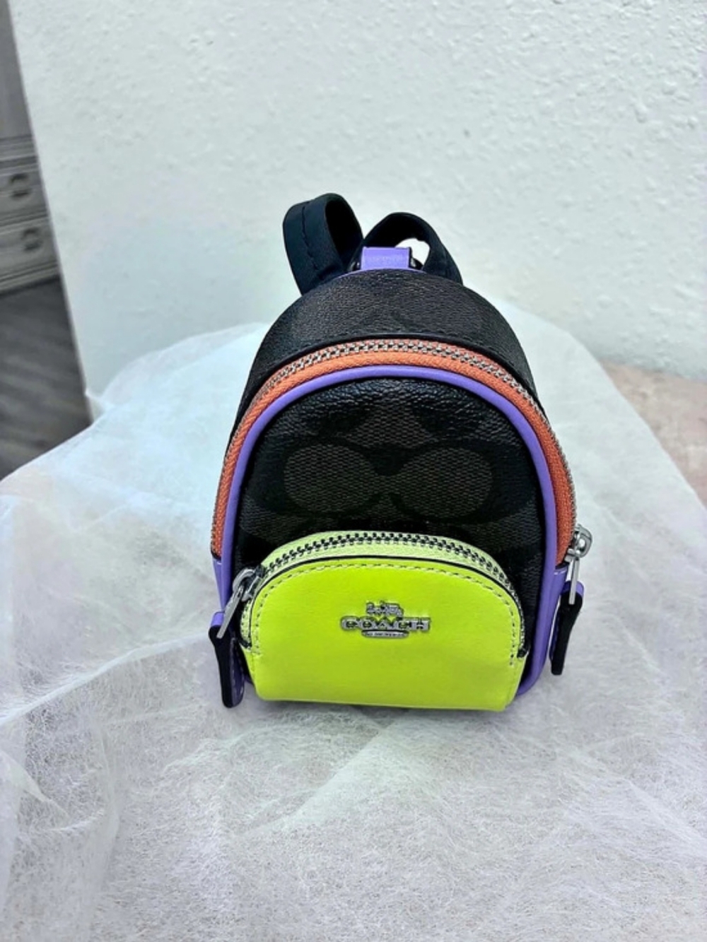 Coach Mini Backpack in Black & Green Like New